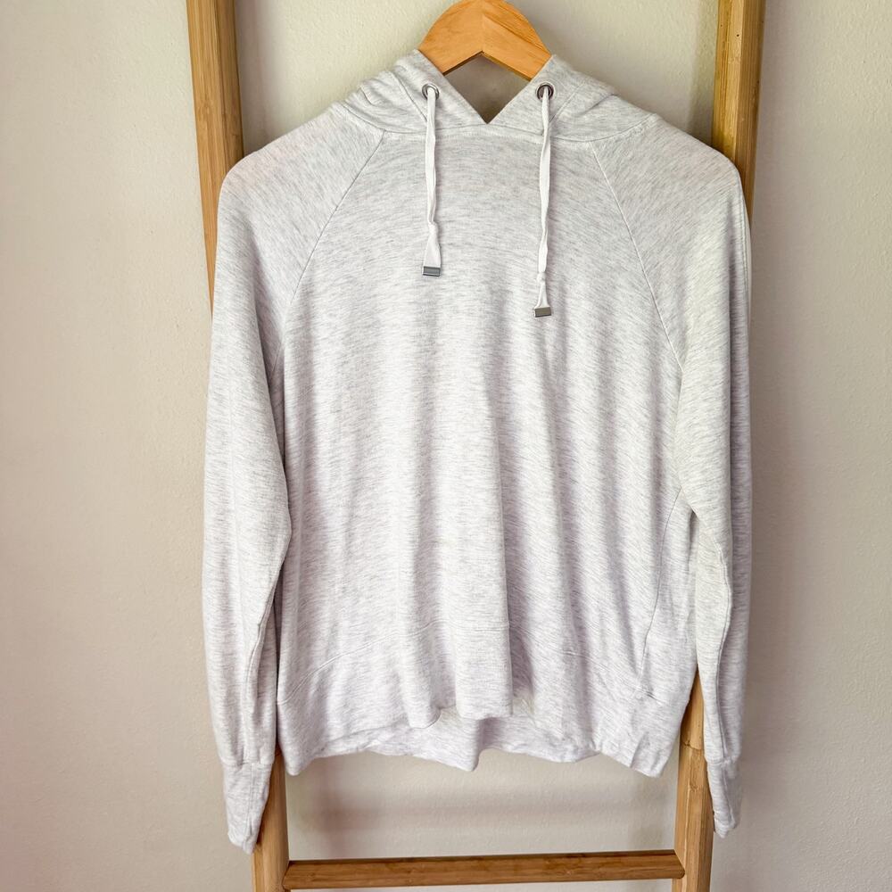 Athleta Lightweight Hoodie Gray Pullover Sweatshirt Modal Blend Medium Soft